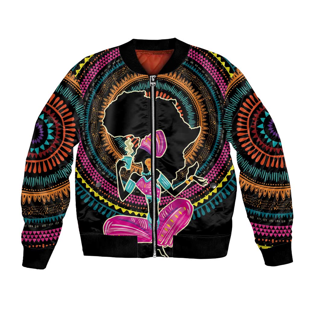 Personalized Africa Bomber Jacket Beautiful Black Woman - Wonder Print Shop