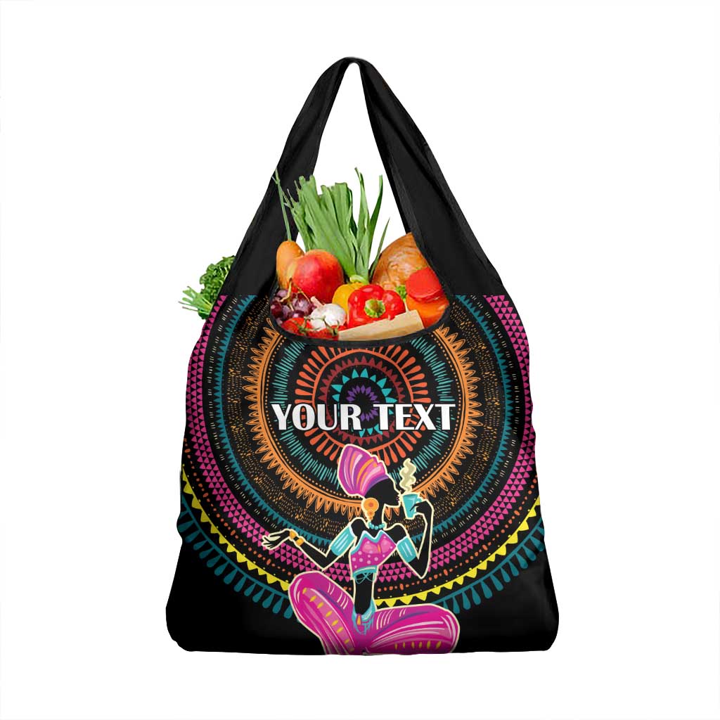 Personalized Africa Grocery Bag Beautiful Black Woman