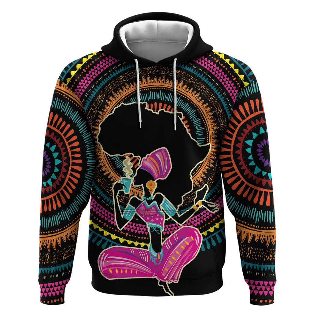 Personalized Africa Hoodie Beautiful Black Woman - Wonder Print Shop