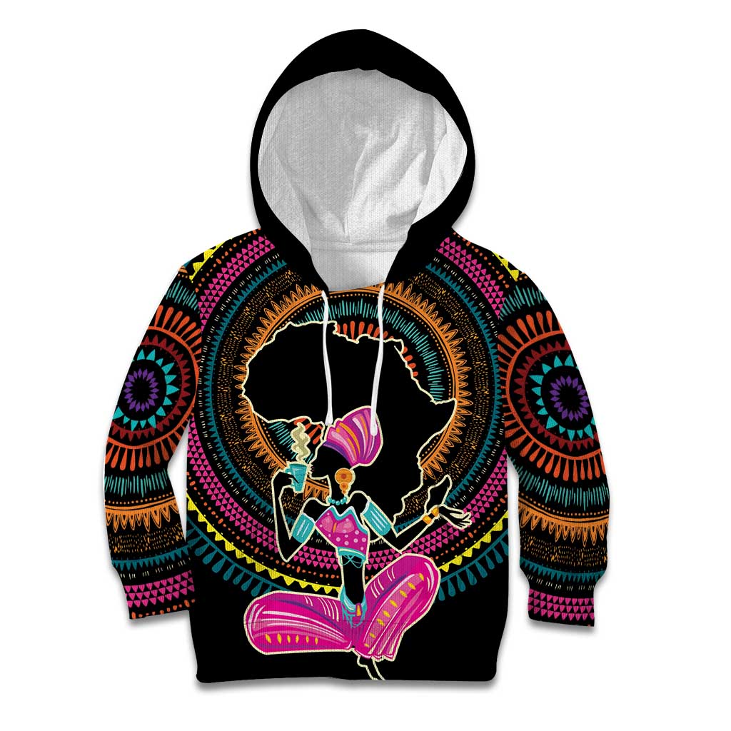 Personalized Africa Kid Hoodie Beautiful Black Woman - Wonder Print Shop