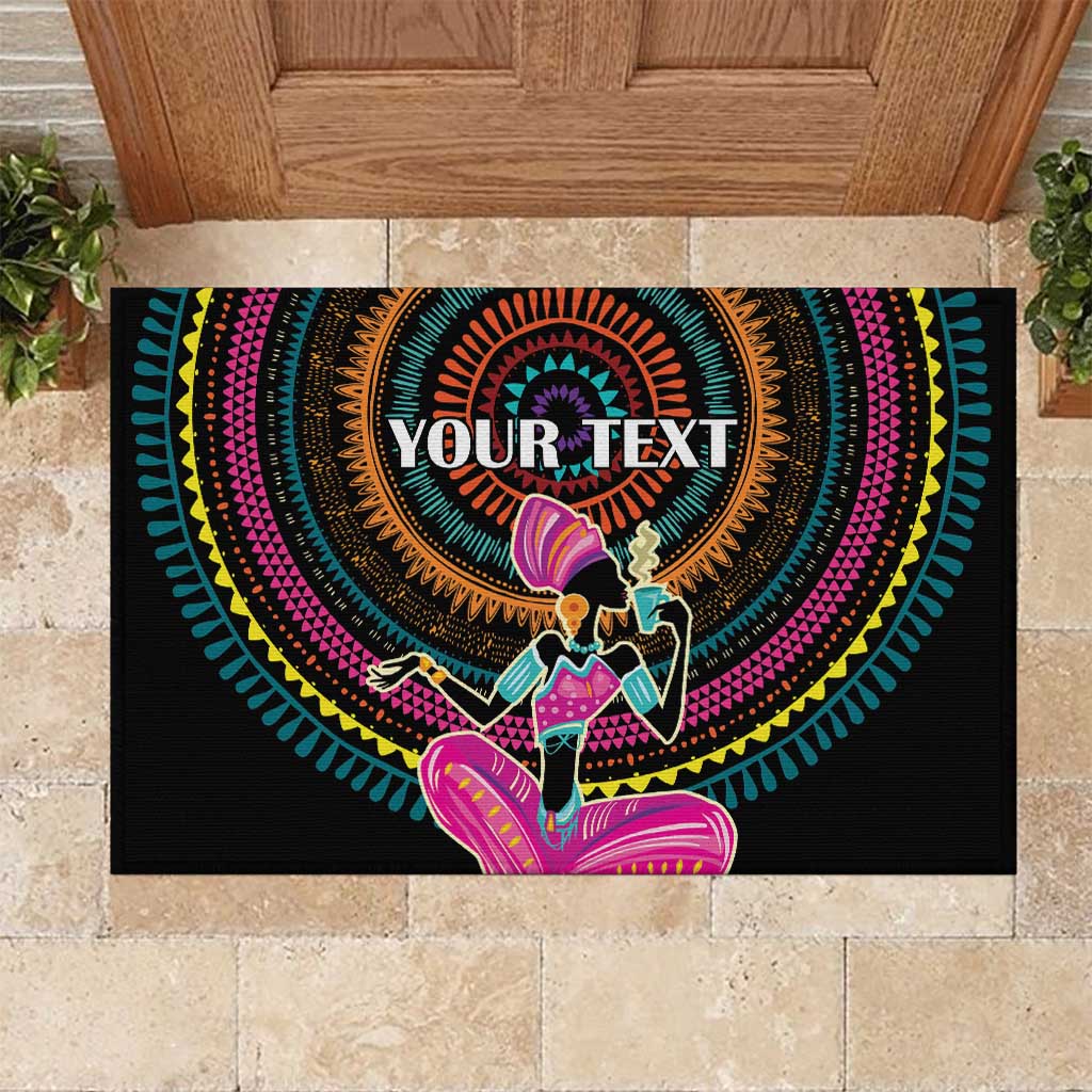 Personalized Africa Rubber Doormat Beautiful Black Woman - Wonder Print Shop