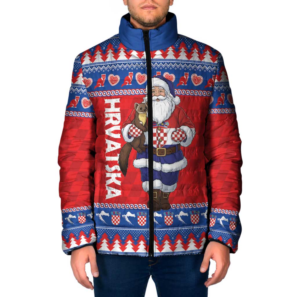 Croatia Christmas Padded Jacket Djed Bozicnjak Hrvatska - Wonder Print Shop
