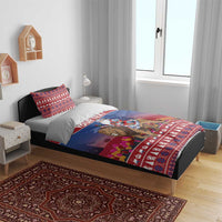 Netherlands Christmas Personalized Bedding Set Santa Riding Lion Fijne Kerstdagen - Wonder Print Shop