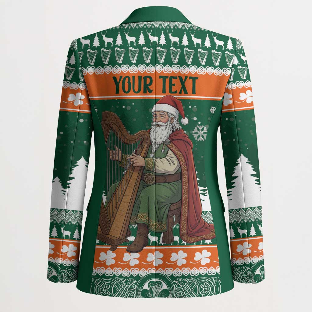 Ireland Christmas Personalized Blazer Daidi na Nollag With Irish Harp - Wonder Print Shop