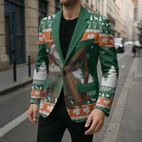 Ireland Christmas Personalized Blazer Daidi na Nollag With Irish Harp - Wonder Print Shop