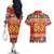 Personalized Portugal Christmas Couples Matching Off The Shoulder Long Sleeve Dress and Hawaiian Shirt Coat Of Arms - Feliz Natal - Wonder Print Shop