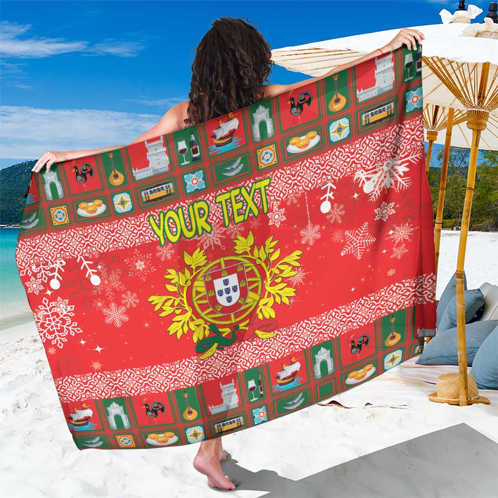 Personalized Portugal Christmas Sarong Coat Of Arms - Feliz Natal