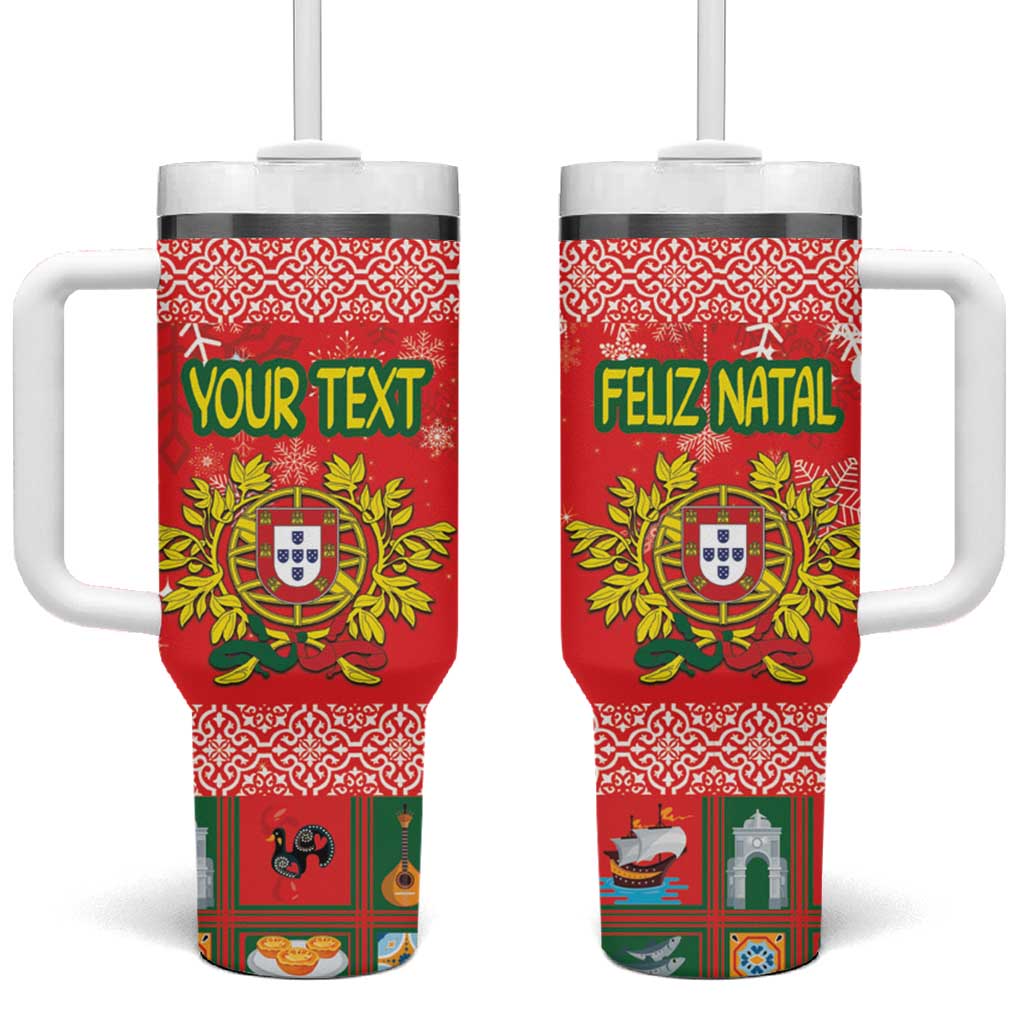 Personalized Portugal Christmas Tumbler With Handle Coat Of Arms - Feliz Natal - Wonder Print Shop