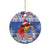 Personalized Puerto Rico Christmas Ceramic Ornament Coqui With Red Maga Flower - Wonder Print Shop