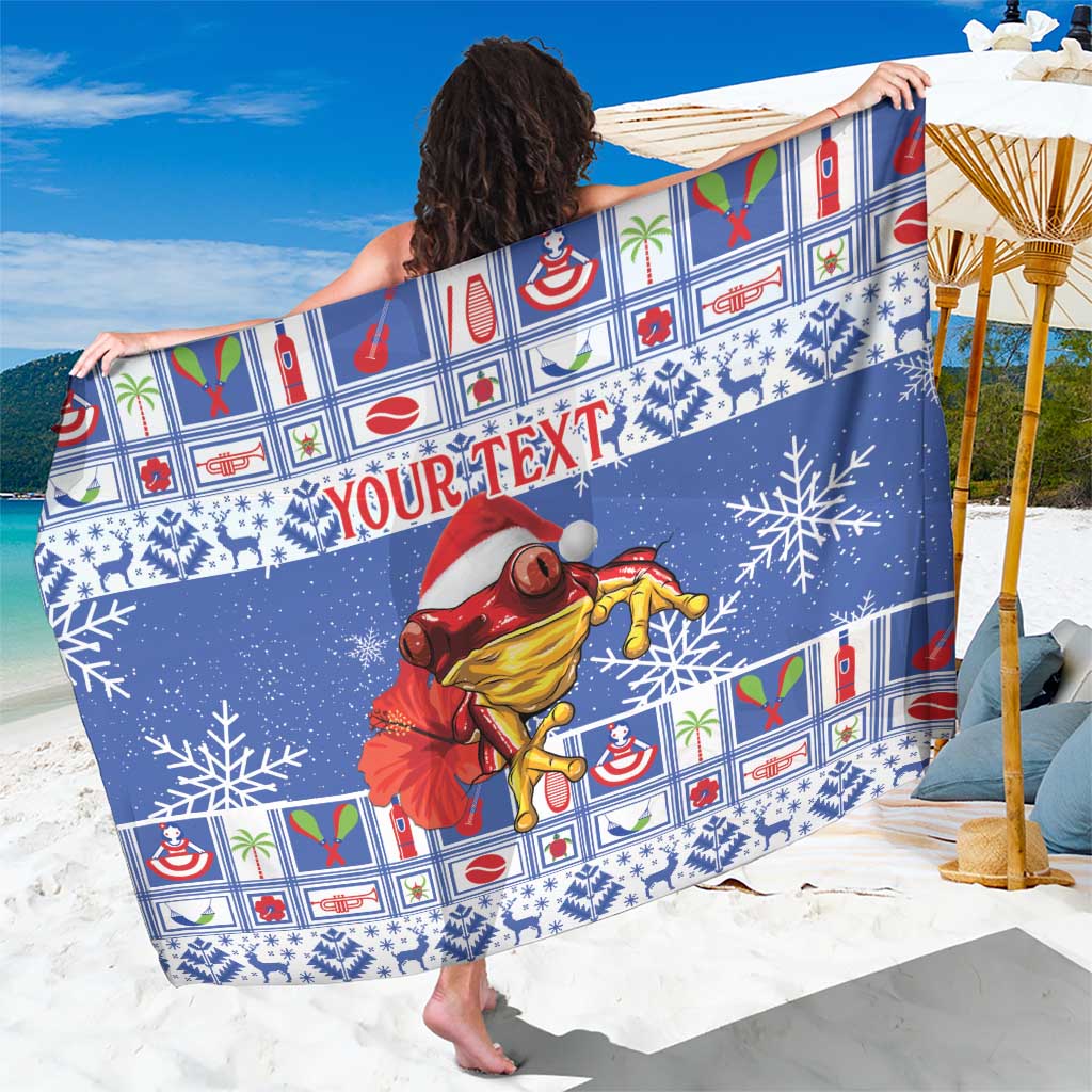 Personalized Puerto Rico Christmas Sarong Coqui With Red Maga Flower