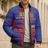 Haiti Pride Personalized Bomber Puffer Jacket Neg Marron Haitian Heritage - Wonder Print Shop