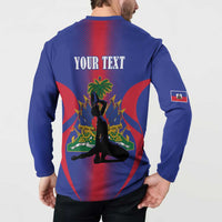 Haiti Pride Personalized Button Sweatshirt Neg Marron Haitian Heritage - Wonder Print Shop