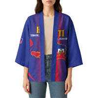 Haiti Pride Personalized Kimono Neg Marron Haitian Heritage - Wonder Print Shop