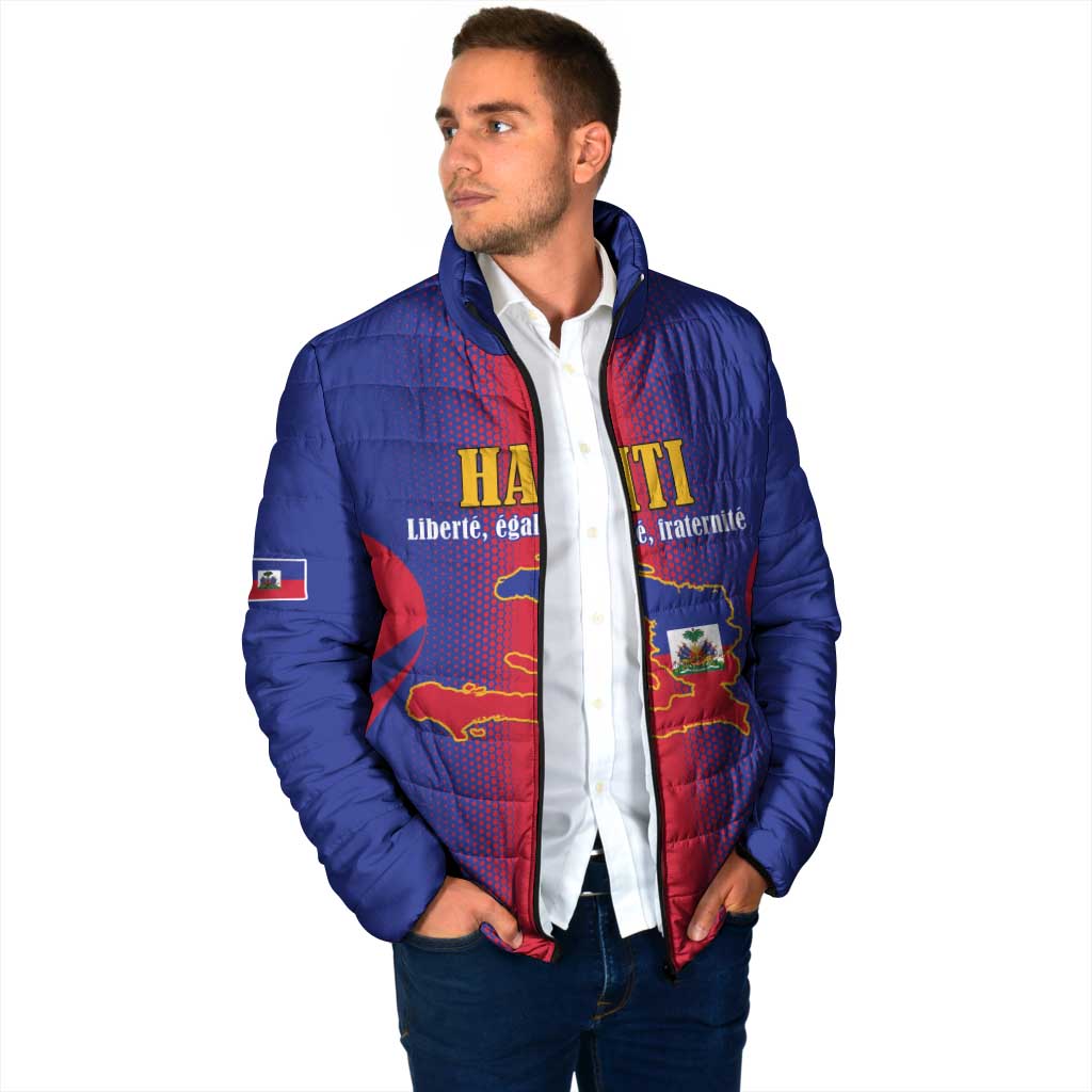 Haiti Pride Personalized Padded Jacket Neg Marron Haitian Heritage - Wonder Print Shop