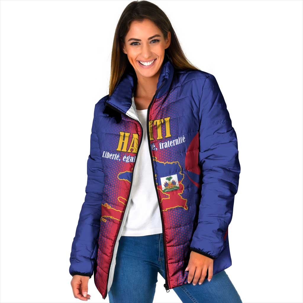 Haiti Pride Personalized Padded Jacket Neg Marron Haitian Heritage - Wonder Print Shop