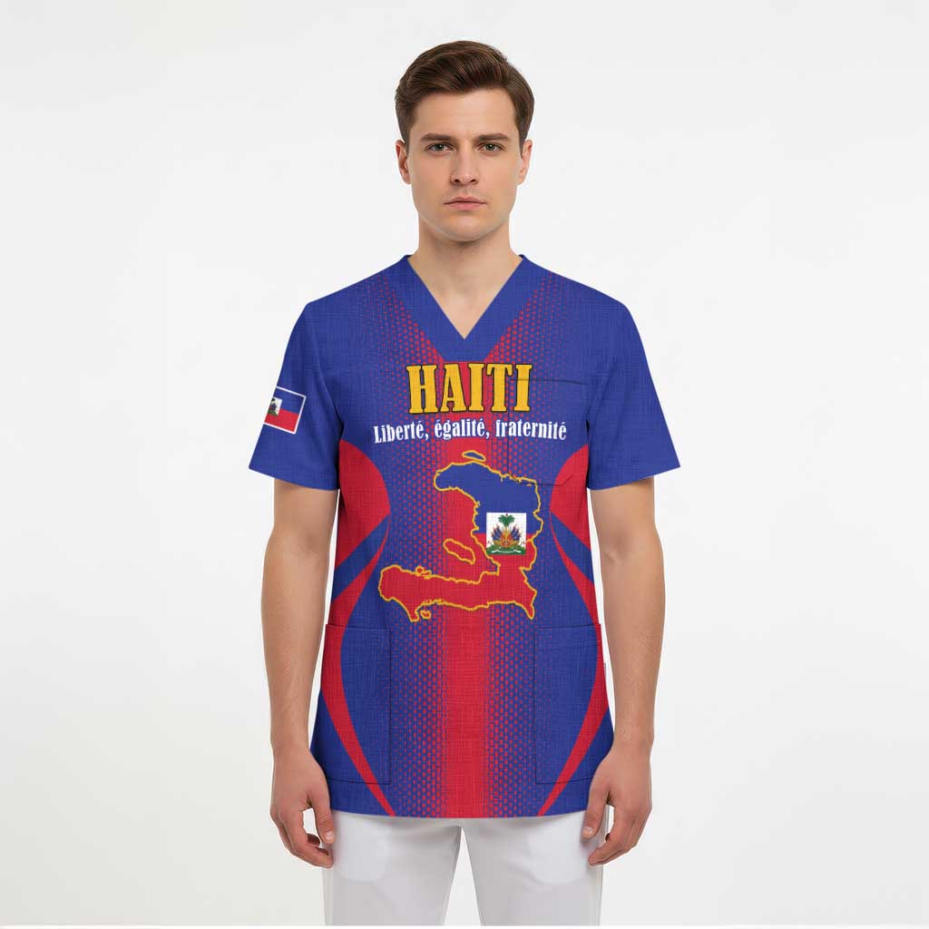 Haiti Pride Personalized Scrub Top Neg Marron Haitian Heritage - Wonder Print Shop