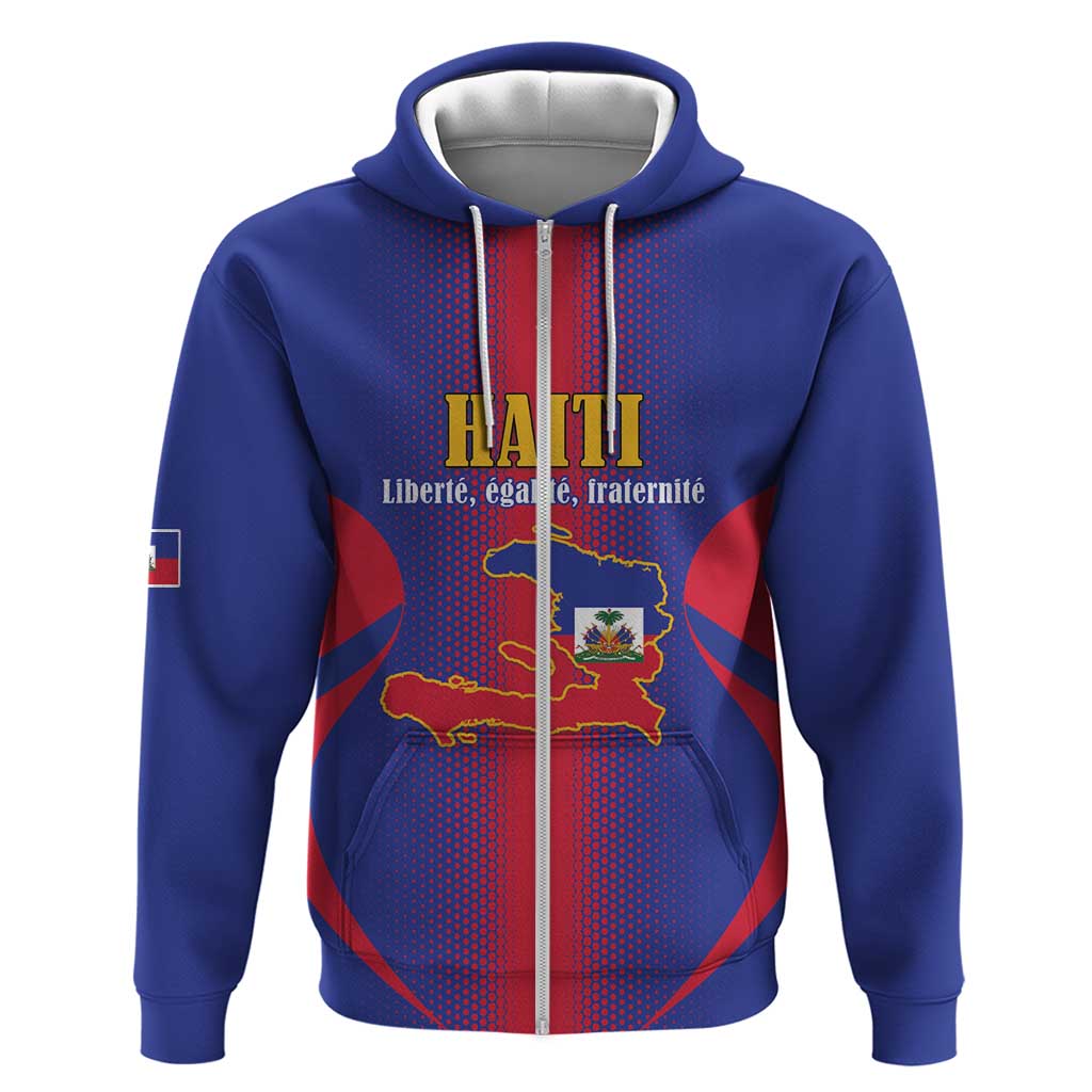 Haiti Pride Personalized Zip Hoodie Neg Marron Haitian Heritage - Wonder Print Shop