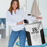 Custom Albania Football Pride Laundry Basket Kuqezinjte Eagle White Version - Wonder Print Shop