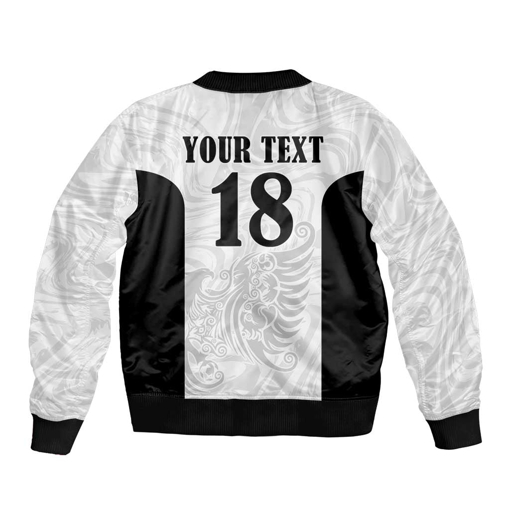 Custom Albania Football Pride Bomber Jacket Kuqezinjte Eagle White Version - Wonder Print Shop
