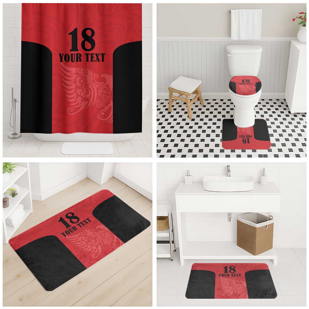 Custom Albania Football Pride Bathroom Set Kuqezinjte Eagle Red Version - Wonder Print Shop