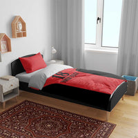 Custom Albania Football Pride Bedding Set Kuqezinjte Eagle Red Version - Wonder Print Shop