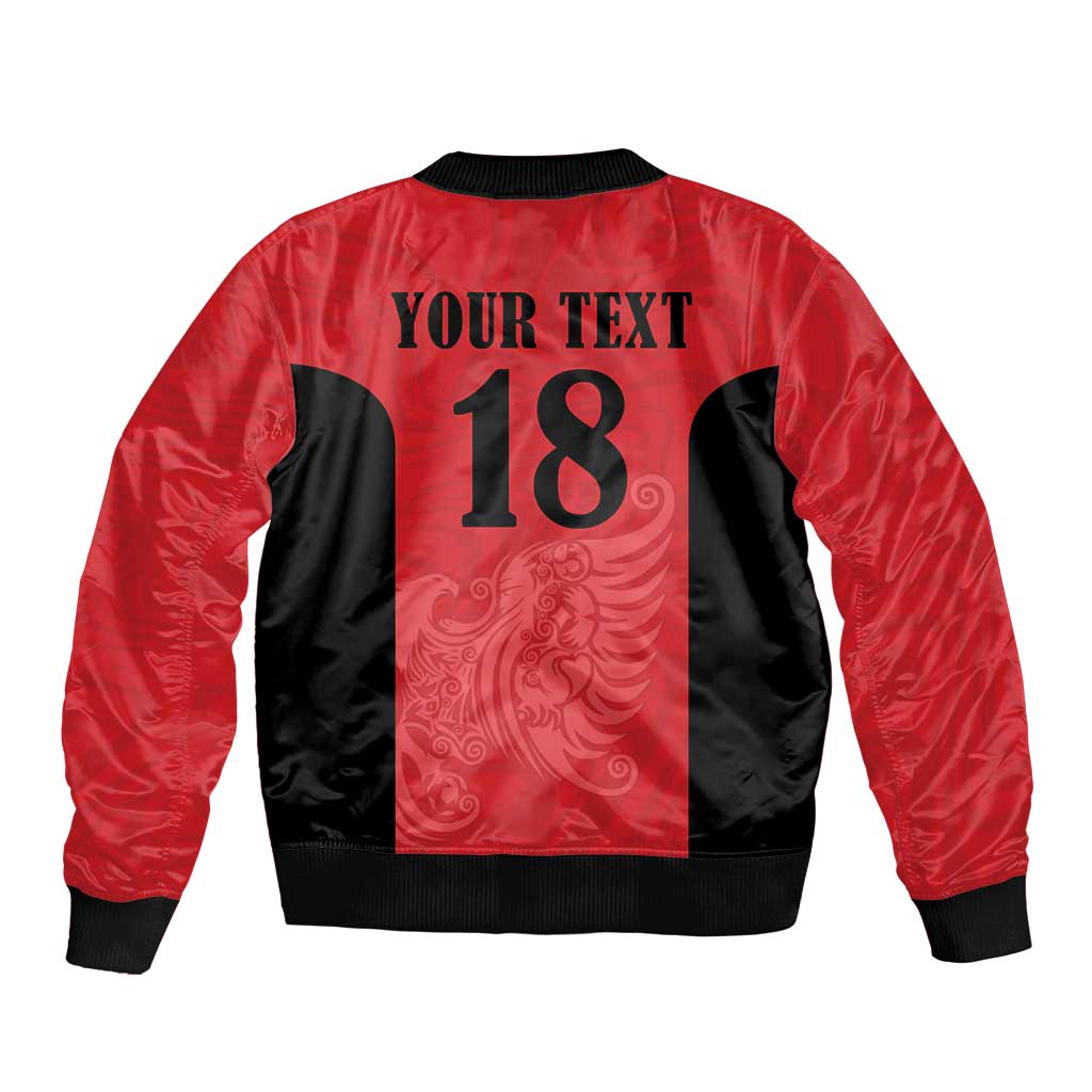 Custom Albania Football Pride Bomber Jacket Kuqezinjte Eagle Red Version - Wonder Print Shop