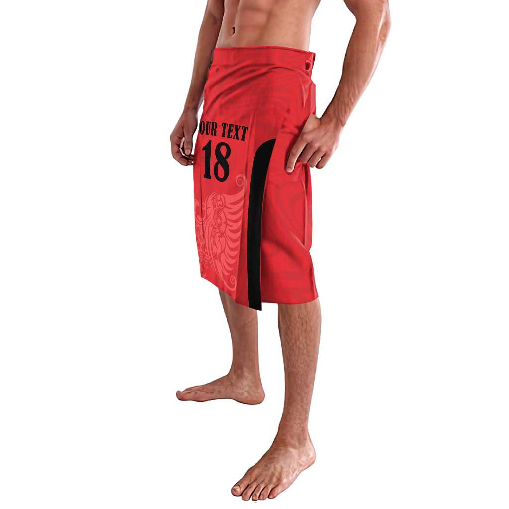 Custom Albania Football Pride Lavalava Kuqezinjte Eagle Red Version - Wonder Print Shop