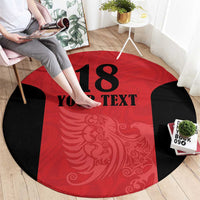 Custom Albania Football Pride Round Carpet Kuqezinjte Eagle Red Version - Wonder Print Shop