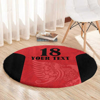 Custom Albania Football Pride Round Carpet Kuqezinjte Eagle Red Version - Wonder Print Shop