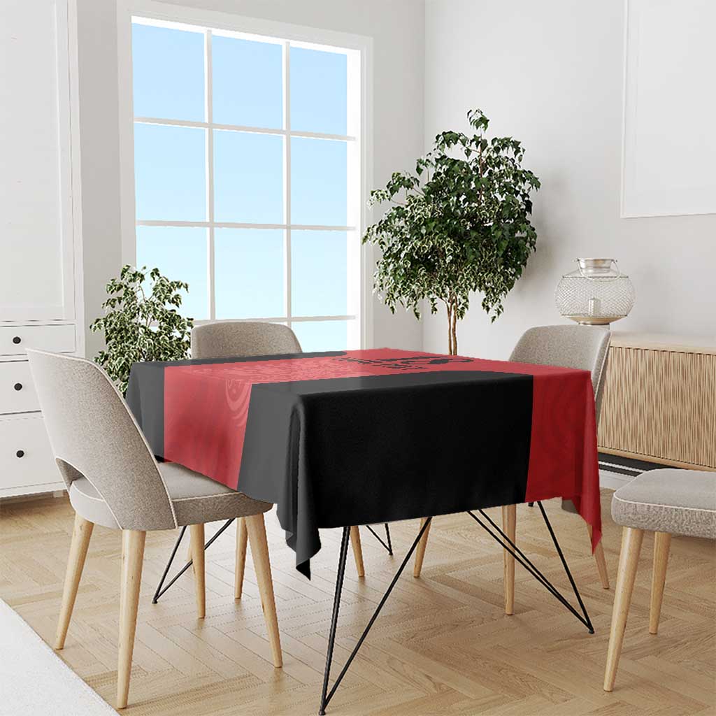 Custom Albania Football Pride Tablecloth Kuqezinjte Eagle Red Version - Wonder Print Shop