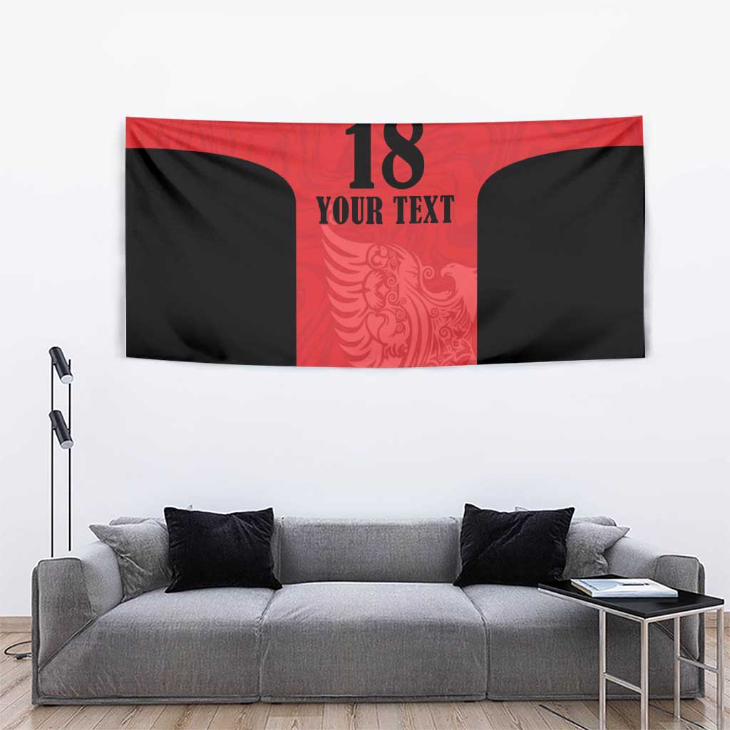 Custom Albania Football Pride Tapestry Kuqezinjte Eagle Red Version - Wonder Print Shop