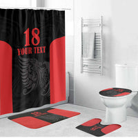 Custom Albania Football Pride Bathroom Set Kuqezinjte Eagle Black Version - Wonder Print Shop