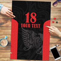 Custom Albania Football Pride Puzzle Kuqezinjte Eagle Black Version - Wonder Print Shop