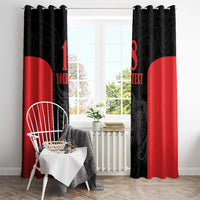 Custom Albania Football Pride Window Curtain Kuqezinjte Eagle Black Version - Wonder Print Shop