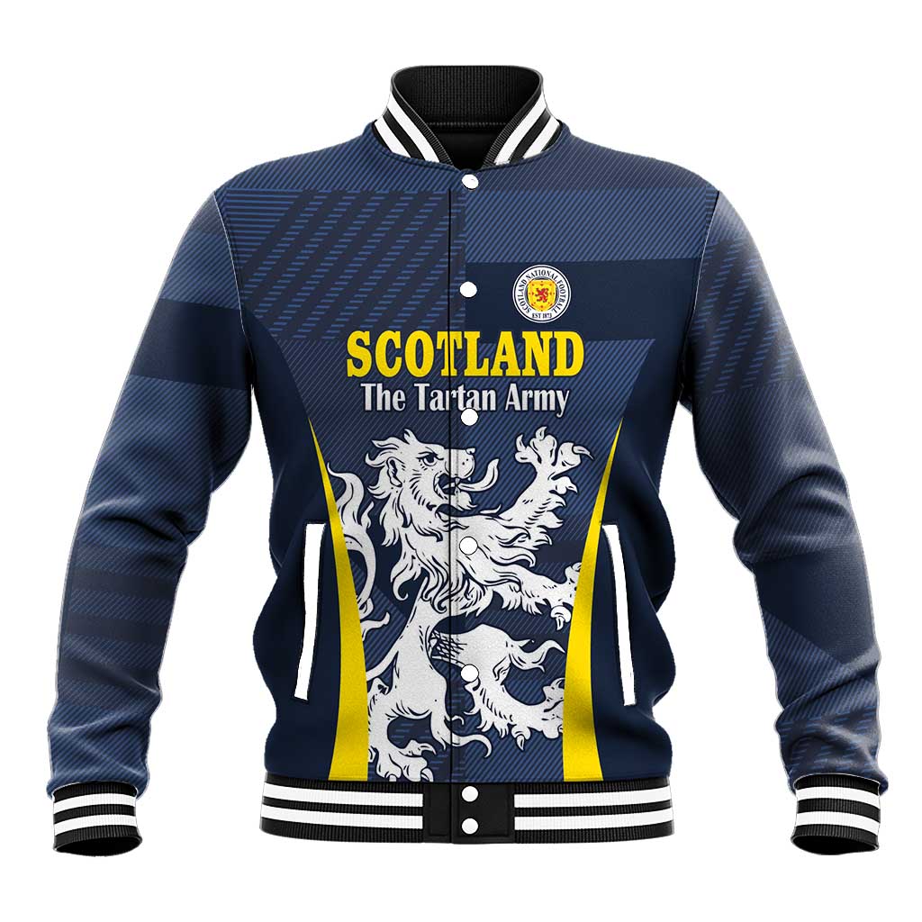 Custom Scotland Football Baseball Jacket Scottish Lion Rampant Tartan Fan - Wonder Print Shop