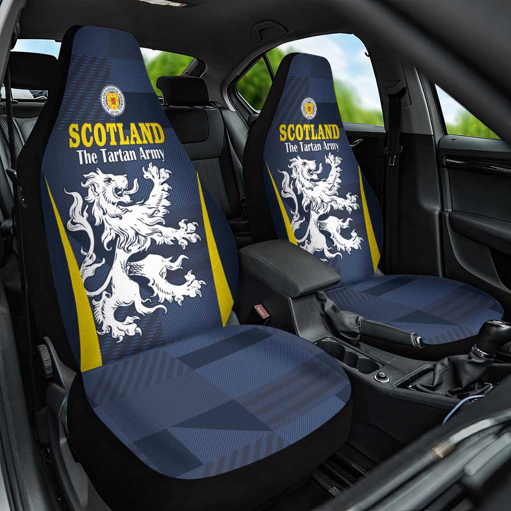 Scotland Football Car Seat Cover Scottish Lion Rampant Tartan Fan - Wonder Print Shop