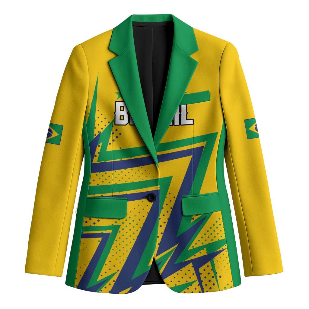 Custom Brazil Football Spirit Blazer Selecao Canarinho Sporty Style - Wonder Print Shop