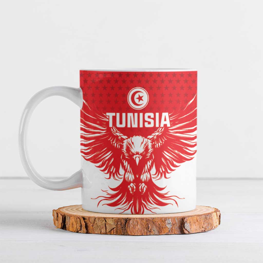 Custom Tunisia Football Ceramic Mug Eagles of Carthage Spirit - Wonder Print Shop