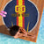 Custom Spain Football Beach Blanket La Roja With Carnation Pattern