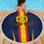 Custom Spain Football Beach Blanket La Roja With Carnation Pattern