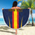 Custom Spain Football Beach Blanket La Roja With Carnation Pattern