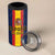 Custom Spain Football 4 in 1 Can Cooler Tumbler La Roja With Carnation Pattern