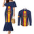 Custom Spain Football Couples Matching Mermaid Dress and Long Sleeve Button Shirt La Roja With Carnation Pattern