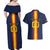 Custom Spain Football Couples Matching Off Shoulder Maxi Dress and Hawaiian Shirt La Roja With Carnation Pattern