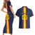 Custom Spain Football Couples Matching Short Sleeve Bodycon Dress and Hawaiian Shirt La Roja With Carnation Pattern