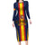 Custom Spain Football Family Matching Long Sleeve Bodycon Dress and Hawaiian Shirt La Roja With Carnation Pattern