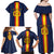 Custom Spain Football Family Matching Off Shoulder Maxi Dress and Hawaiian Shirt La Roja With Carnation Pattern