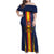 Custom Spain Football Family Matching Off Shoulder Maxi Dress and Hawaiian Shirt La Roja With Carnation Pattern