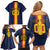 Custom Spain Football Family Matching Off Shoulder Short Dress and Hawaiian Shirt La Roja With Carnation Pattern