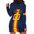 Custom Spain Football Hoodie Dress La Roja With Carnation Pattern